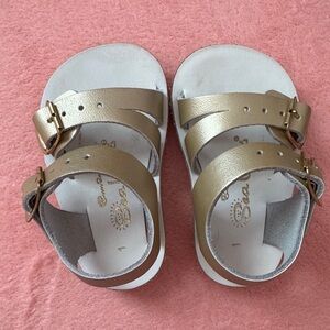 Gold Kids Sandals with Buckle Straps